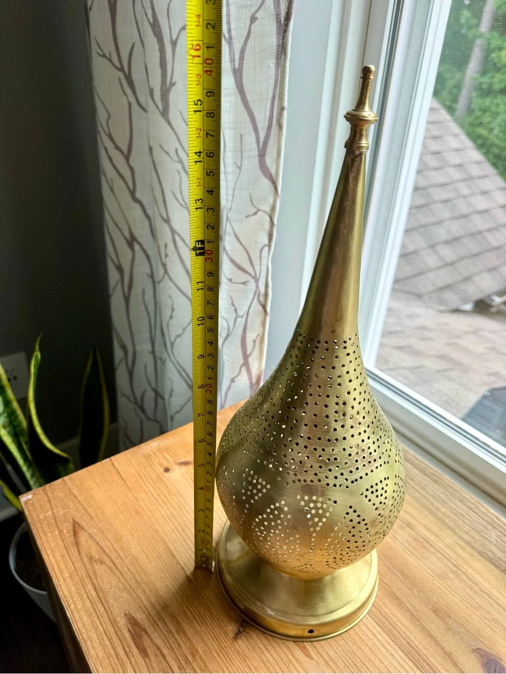 Handmade Artesian Brass Teardrop Accent Lantern Gold Decorative Home Accent